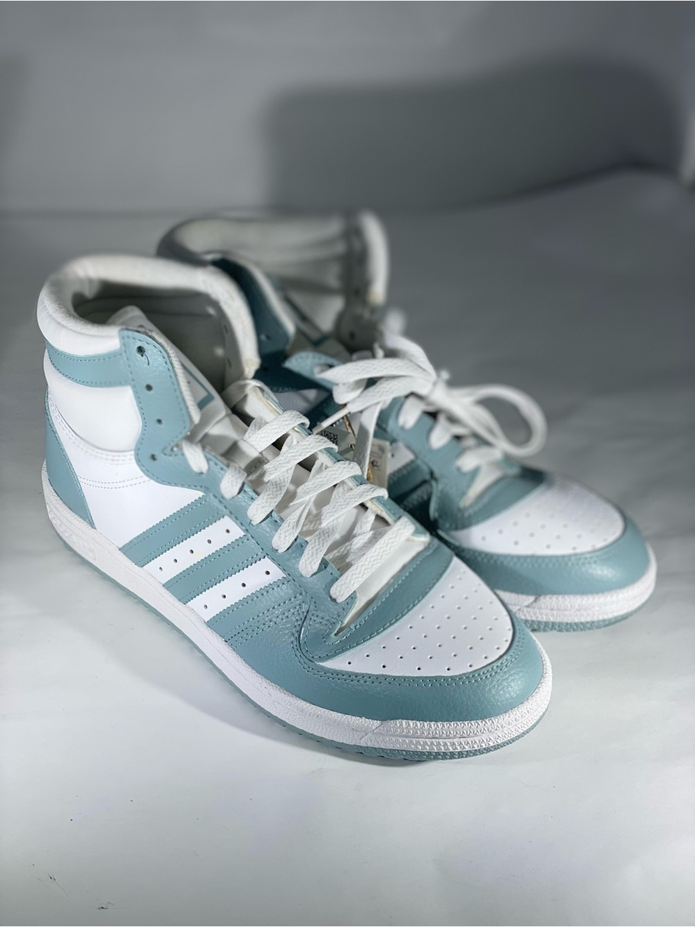 adidas Men's High-Top Sneakers White and Light Blue